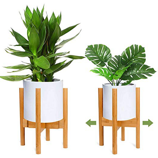 RIOGOO Stand di Piante, Retro Plant Stand Estensibile Portabottiglie in Legno da Esposizione in Vaso per Interni ed Esterni, Fino a 12 Pollici Planter (Planter Non Incluso) (Confezione Singola)