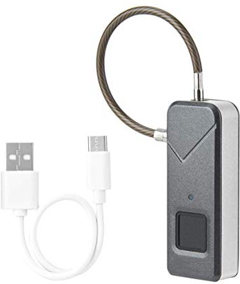 Rosvola Lucchetto per Impronte digitali, lucchetti biometrici con cassetto Intelligente Lucchetti Touch Privacy per Zaino da Ufficio(Nero)