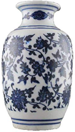 Yunhao - Vaso da fiori in porcellana, stile antico cinese, colore: blu e bianco