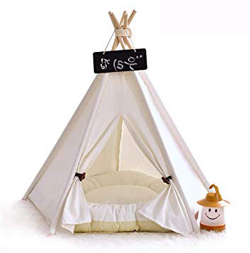 Azyq Tenda da letto per cani Canili da compagnia Pet Play House Tenda da gioco per cani rimovibile e Washabl, S,Grande