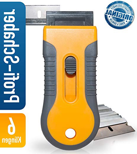 Schulz & Söhnlein Premium, raschietto per vetroceramica con 6 Lame, raschietto per vetro, raschietto per la pulizia dei piani di cottura in vetroceramica