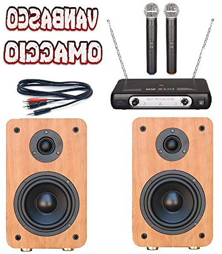 IMPIANTO KARAOKE pronto all'uso 2 CASSE BLUETOOTH + MICROFONI WIRELESS + CAVO PC + SOFTWARE VANBASCO (free edition)
