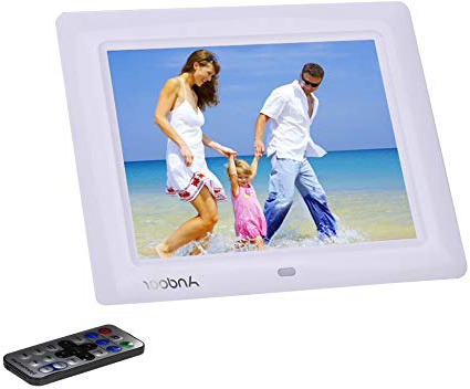 Andoer 8'' Cornice Foto Digitale LCD per Musica e Film MP3 MP4 Movie Player Sveglia Regalo di Natale con Telecomando