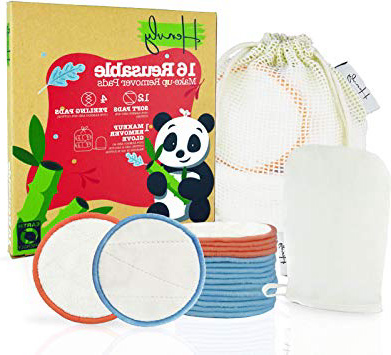 Henvly - Dischetti Struccanti Lavabili Bambù Set Donna Pulizia Viso 16 Dischetti Riutilizzabili Guanto Struccante Viso Salviette Struccanti Zero Waste Plastic Free