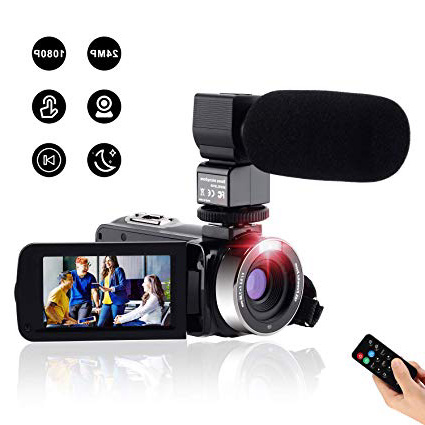 Videocamera Digitale Full Hd Fotocamera Compatta 1080P 24M,Fambrow Macchina Fotografica Zoom Digitale 16X Visione Notturna IR Webcam Camcorder con Telecomando e Microfono Touchscreen da 3.0"