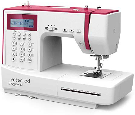 Bernette Sew & GO 8 - Macchina da cucire elettrica con 197 punti di cucito (utili, elastici, ornamentali), Quilt e patchwork, cucitura Automatica, display multifunzione - Cucito Swiss Design