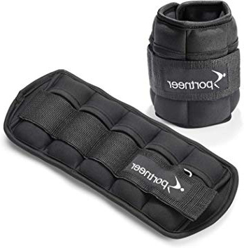 Sportneer Peso Caviglia, Pesi Regolabili da 0,45 a 3,15 kg (1 Paio) / 0,9 a 4,53 kg Peso Polso Durevole per Fitness, Esercizio Fisico, Passeggiate, Jogging, Ginnastica, Aerobica, Palestra, Nero