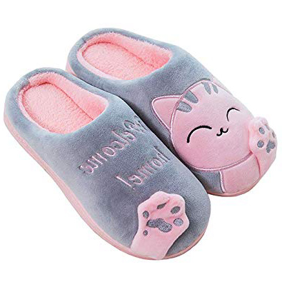 JIANKE Inverno Pantofole Donna Uomo Caldo Morbido Scarpe da Casa Peluche Gatto Ciabatte