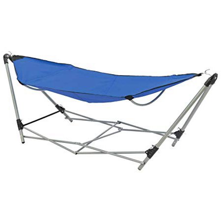 Festnight Amaca da Campeggio Pieghevole con Supporto,Amaca da Giardino Pieghevole,Amaca da Spiaggia e Mare Pieghevole,Lettino Prendisole Pieghevole Blu/Rossa/Nera/Grigia/Marrone