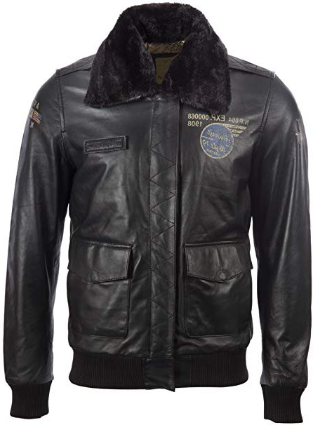 Aviatrix Giacca da Aviatore Pilota in Vera Pelle Morbida da Uomo con Badge Speciali (VGS3)