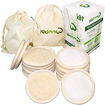Dischetti Struccanti Lavabili Bambù Riutilizzabili 16 Pezzi Salviette Struccante Fibra Bamboo Cotone Pulizia Viso Scrub Spugnette Make Up Zero Waste