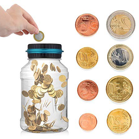 TTAototech Salvadanaio, Salvadanai per Bambini Display LCD Vaso di conteggio Automatico Digitale per Bambini e Monete per Adulti Regalo di Risparmio
