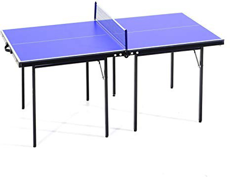 HOMCOM Tavolino da Ping Pong Pieghevole in Legno MDF 153 x 76.5 x 67cm Blu e Nero