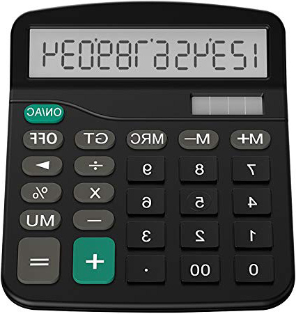 Helect Funzione Standard Tavolo Calcolatrice, Nero