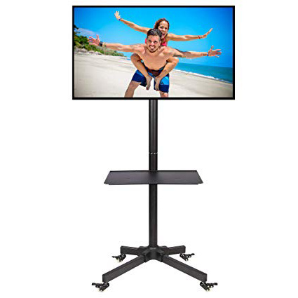 Ergosolid Falco-24 - Supporto TV da pavimento con ruote Carrello Staffa Porta Mobile Supporto per schermi da 23"-55", con portata max. 25 kg, inclinabile