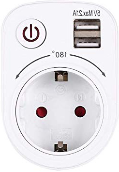 Adattatore caricabatterie doppio USB MXECO5V 2.1A Presa EU Presa da muro plug-in intelligente Interruttore di alimentazione Presa Home Travel