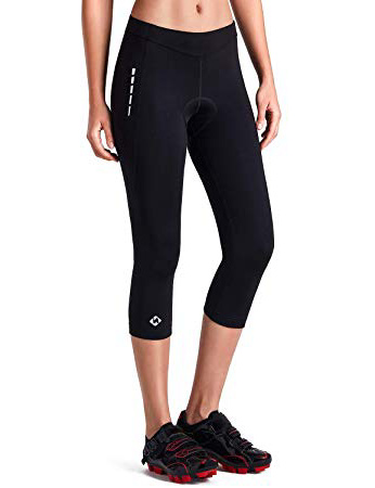 NAVISKIN Pantaloncini Ciclismo da Donna Imbottitura 3D Gel Traspirante, Pantaloni da Bicicletta, Pantaloncini a 3/4 Ciclisti, Ciclisti Aderenti, Abbigliamento Ciclismo Traspirante