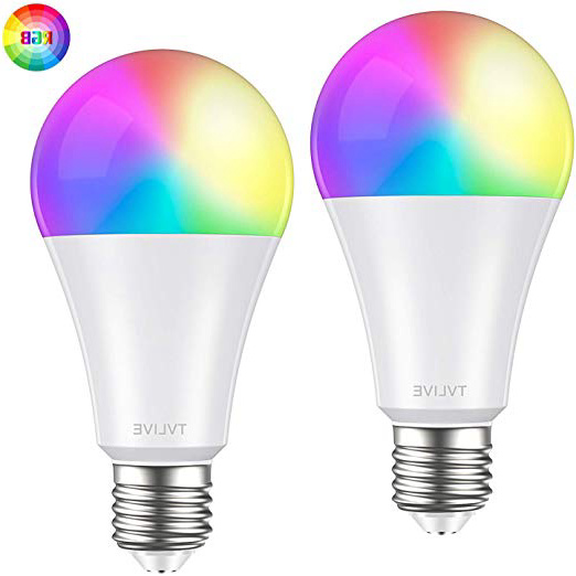 Lampadina Smart Alexa E27 2 Pack 10W con Luci Calde / Fredde e RGB 2700-6500K RGBCW, Lampadina WiFi Intelligente TVLIVE Compatibile Con Alexa Google Home IFTTT, 16 Milioni di Colori, 800 Lumen