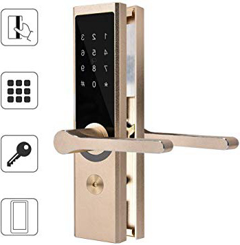 Smart Door Lock, WiFi BT Cipher Remote Smart Door Lock Blocco ingresso antifurto, Intelligente serratura elettronica, Password serratura digitale porta/RFID Card Unknocking Smart Door Lock Blocco