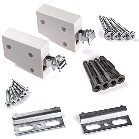 Sotech 2 x SO-Tech® Set Completo Attaccaglie per Pensili Bianco Supporto da Muro Supporto per Armadio Portata 80 kg