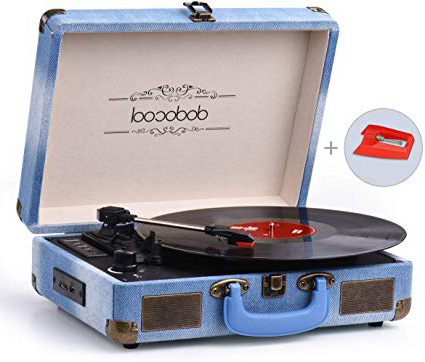 dodocool Giradischi Bluetooth a 3 Velocità (33 1/3 /45/78 Giri), Vintage Vinile Giradischi con 2 Altoparlanti Integrati, Presa RCA e Ingresso AUX/USB/Scheda SD, Converte il Vinile in MP3