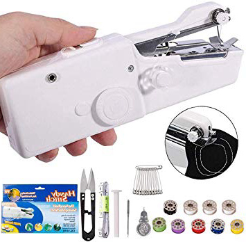 DUTISON Mini Macchina da Cucire Portatile Handheld Cordless Strumento di Cucitura Rapida con 15 PCS Accessori