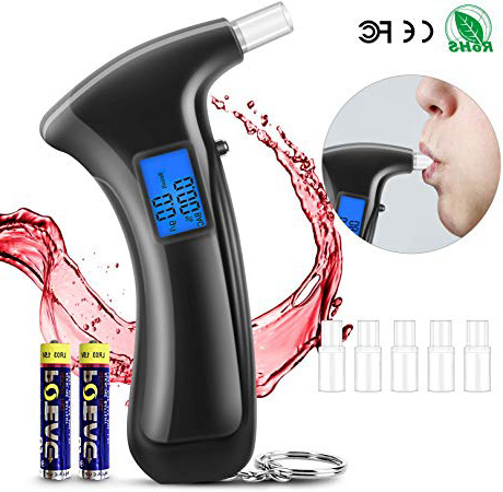 WOSTOO Etilometro Portatile Digitale, Alcool Test Auto, Test per Alcol Alcool Test Professionale con Schermo LCD Display, Breath Analyzer incluir 5 Boccagli, 2 x batterie AAA