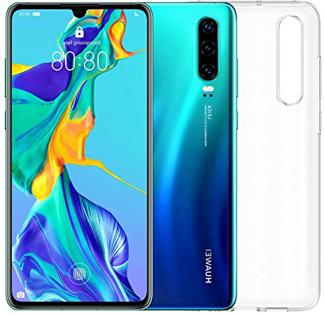 Huawei P30 Smartphone + Cover, 6GB RAM, Memoria 128 GB, Display 6.1" FHD+, 2340 x 1080 px, CPU Kirin 980, Tripla Fotocamera Posteriore 40+16+8MP, Fotocamera Anteriore da 32 MP, Aurora