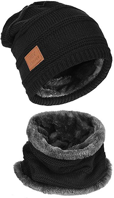 VBIGER Cappello Uomo invernale Berretto Uomo in Maglia con sciarpa