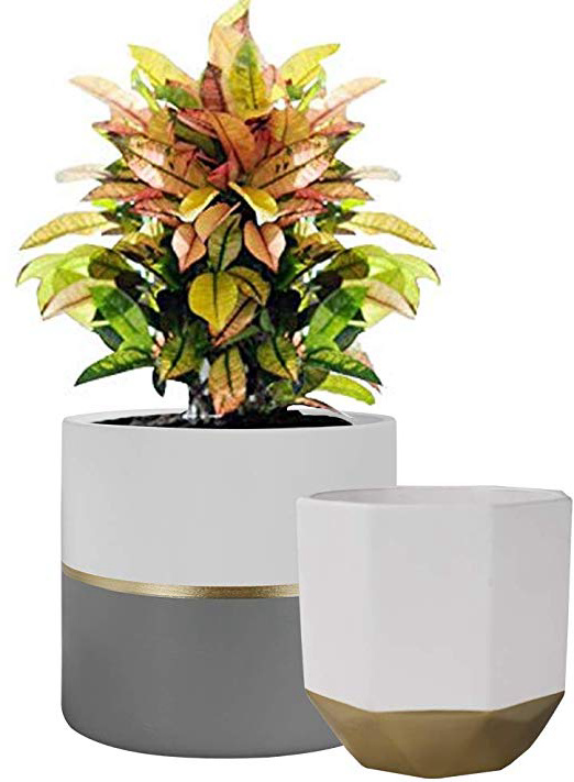 Vasi per Piante Set 2 Vaso da Fiori in Ceramica 16,5 x 15 cm per Herb Succulent Interni Esterni Balcony Giardino Fioriera Decor Regalo per Natale