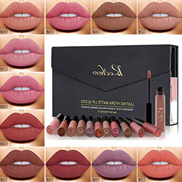 Rechoo 12Pcs Rossetto Matte Liquido Tinta Labbra a Lunga Tenuta,Rossetti Matt Impermeabile Liquid Lipstick Make Up Set