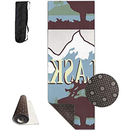 ZZ Power Workout Mat,Stuoie Decorative Moderne di Yoga di Esercizio delle Alci della Montagna Dell'Alaska per Yoga Dell'Interno Domestica