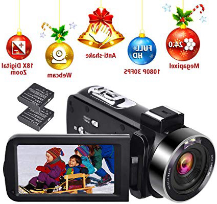 Videocamera HD 1080P 30FPS Videocamera Digitale per Vlogging Videocamere Autoscatto 24.0MP con Telecomando e Funzione Webcam