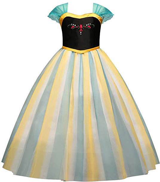 Ragazze Vestito Bambine Principessa Elsa Anna Costume Carnevale Abito Cosplay Holloween Cerimonia Pageant Festa Compleanno Partito Comunione Fiore nozze Gonna Battesimo Prom Cocktail Lungo Vestire