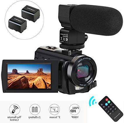 Videocamera Fotocamera Digitale con Microfono 1080P 30FPS 24MP Zoom Digitale 16X 3 '' LCD Schermo Rotante 270 gradi Videoregistratore YouTube Vlogging con Telecomando, 2 batterie