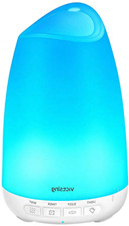 VicTsing 150ml Diffusore di Oli Essenziali, Diffusore di Aromi con Modalità Sleep, Umidificatore Ambiente Bambini Fino a 9 Ore di Lavoro, Diffusore Ambiente Luci Notturne 8 Colori, Senza BPA, Bianco
