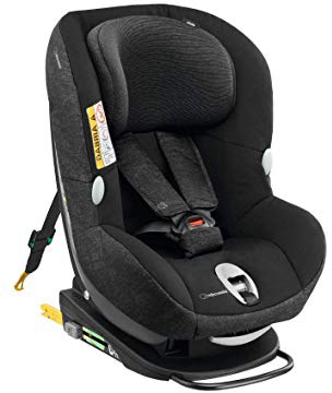 Bébé Confort Milofix Seggiolino Auto 0 18 Kg reclinabile in 2 posizioni, Isofix con Top Tether, Gruppo 0 +/1 per Neonati e Bambini fino ai 4 Anni, Base Girevole, Nero (Nomad Black)