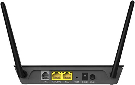Netgear D1500 Modem con Router Integrato, Wi-Fi N300 Mbps, ADSL2+, 2 Porte Fast Ethernet, 2 Antenne Esterne, Nero