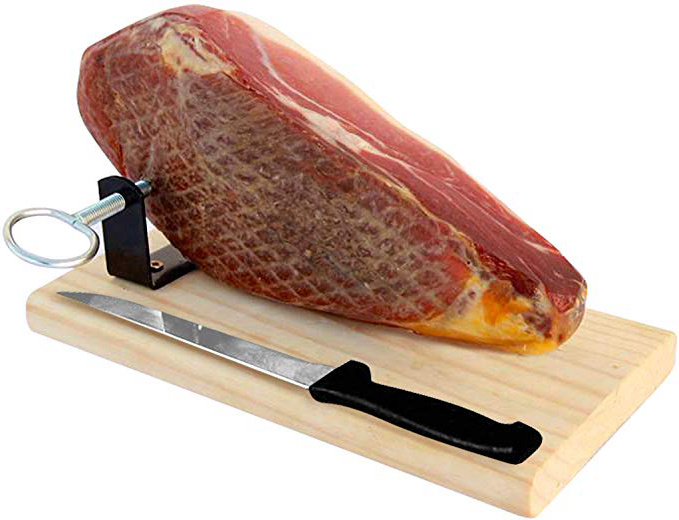 Prosciutto Crudo Serrano Spagnolo Stagionato e Disossato + Porta Prosciutto + Coltello 1 Kg (Mini) Jamonprive