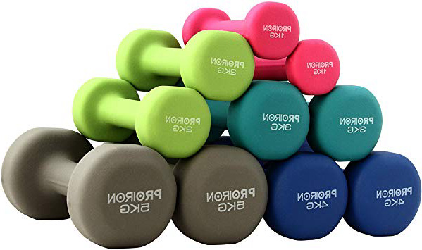 PROIRON Pesi Palestra in Casa Fitness e Palestra Manubri e Pesi Fitness Pesi per Palestra Manubrio (Set di 2) 1-10kg