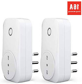 meross Presa Intelligente Wifi Italiana 16A 3680W Smart Plug Spina Energy Monitor, Funzione Timer, App Andriod iOS Controllo Remoto, Compatibile con Amazon Alexa, Google Assistant e IFTTT, 2 Pezzi