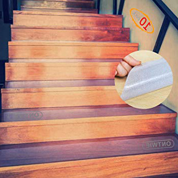 15 cm x 60 cm Battistrada per Scale Antiscivolo, Trasparente Battistrada per Scale di Sicurezza, Battistrada, Strisce Antiscivolo, Sicurezza Bambino/Anziano/Animale Domestic 10 pezzi