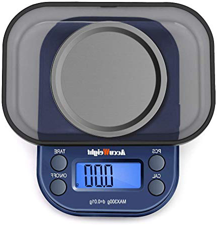 ACCUWEIGHT 255 Mini Bilancia di Precisione Digitale per Cucina Gioielli Oro Bilancia Tascabile Elettronica 300g/0,01g con Tara e Calibrazione Alimenti Pesa Bilance