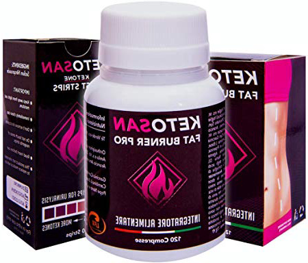 KETOSAN® Fat Burner Pro 3X1 | KIT: 120 PILLOLE DIMAGRANTI + 50 STRISCE REATTIVE TEST CHETOSI + E-BOOK DIETA CHETOGENICA | Brucia Grassi | Kit per dimagrire velocemente controllo costante dei risultati