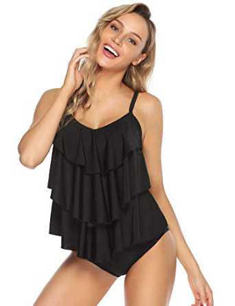 Abollria Costume da Bagno a Due Pezzi Sexy Donna Tankini Canottiera+Pantaloncino da Bagno Costume per Mare, Spiaggia, Piscina, Party, Vacanza