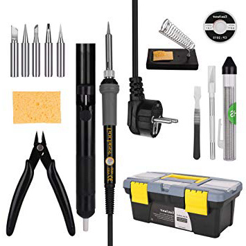 Gocheer 16 in 1 kit mini saldatore elettrico a stagno 60 W professionale saldatura stagno di precisione micro saldatrice a stagno elettronica,Temperatura Regolabile200℃〜450℃