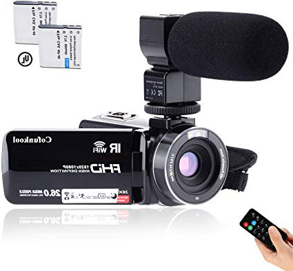 Videocamera CofunKool 1080P 26MP WiFi Video Camcorder Vlogging Camera IR Visione notturna a Infrarossi con Microfono Ricaricabile Telecomando e con Supporto USB, Uscita TV