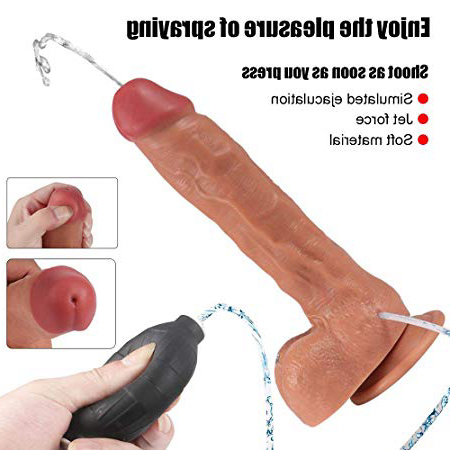 Dildǒ 24cm con Ventosa Reale Pene con Simulazione di Irrorazione Eiaculazione Grande Dick King Cǒck Sessuali per Donna Punto G