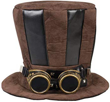 
                
                    
                    
                

                
                    
                    
                        Boland- Cappello Cilindro Tuba Steampunk con Occhiali per Adulti, Marrone, Taglia Unica, 54514
                    
                

                
                    
                    
                
            