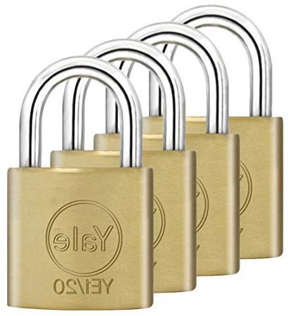 Yale Locks YALYE1204PK - Lucchetto, ottone, 20 mm, confezione da 4